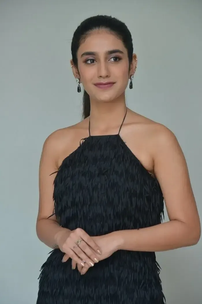 TELUGU ACTRESS PRIYA PRAKASH VARRIER IN SLEEVELESS BLACK GOWN 6